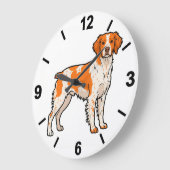 Brittany Dog Wall Clock Hunting Pet Home Decor ラージ壁時計 (傾斜)