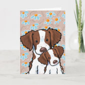 Brittany Dogs Mothers Day カード (正面)