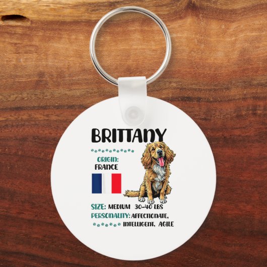 Brittany Origin Funny Brittany Dog Lover  キーホルダー (正面)