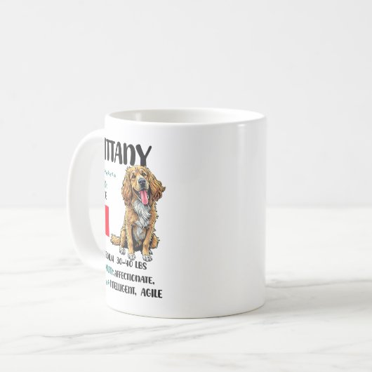 Brittany Origin Funny Brittany Dog Lover  コーヒーマグカップ (正面左)