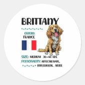 Brittany Origin Funny Brittany Dog Lover  ラウンドシール (正面)
