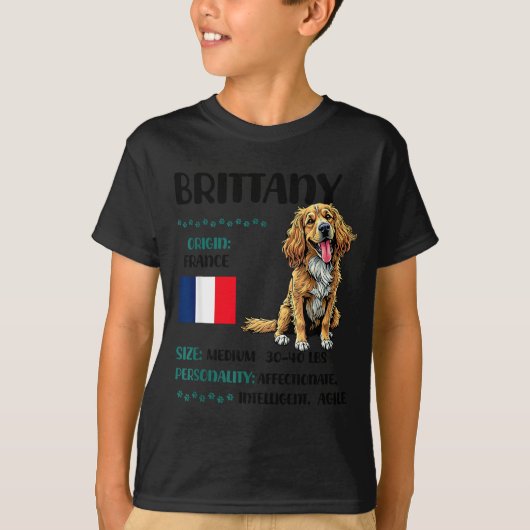 Brittany Origin Funny Brittany Dog Lover  Tシャツ (正面)