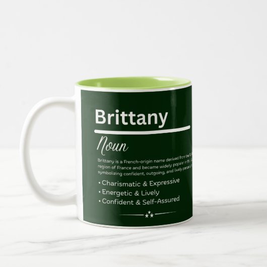 Brittany Personalized Girl Name ツートーンマグカップ (左)