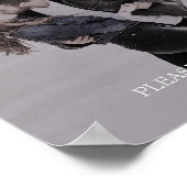 Brittany Photo Calligraphy Wedding Favors Sign ポスター (角)