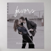 Brittany Photo Calligraphy Wedding Favors Sign ポスター (正面)