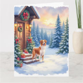 Brittany Rustic Cabin Christmas Winter Art カード (正面)