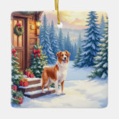 Brittany Rustic Cabin Christmas Winter Art セラミックオーナメント (正面)