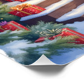 Brittany Rustic Cabin Christmas Winter Art ポスター (コーナー)