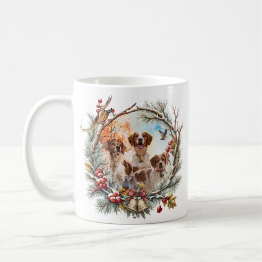  Brittany Spaniel コーヒーマグカップ (左)