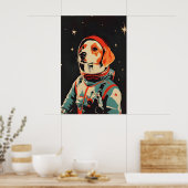 Brittany Spaniel Astronaut Poster, Brittany Retro ポスター (キッチン)