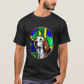 Brittany Spaniel - Colorful Stained Glass_3 Tシャツ (正面)