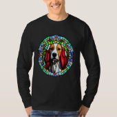 Brittany Spaniel - Colorful Stained Glass_6 Tシャツ (正面)