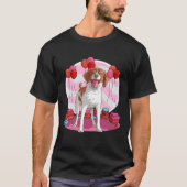 Brittany Spaniel Dog Heart Valentine Day Decor Tシャツ (正面)