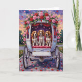 Brittany Spaniel Dog Valentine's Day  カード (正面)