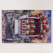 Brittany Spaniel Dog Valentine's Day  ジグソーパズル (横)