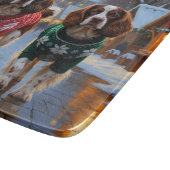 Brittany Spaniel Dogs Christmas Snow Holiday カッティングボード (角)