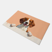 Brittany Spaniel Doormat Art ドアマット (アングル)