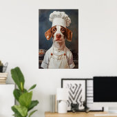 Brittany Spaniel In Chefs Hat Poster, Pet Poster ポスター (ホームオフィス)