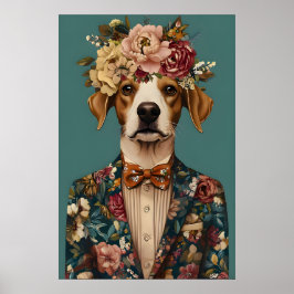 Brittany Spaniel In Suit Poster, Brittany ポスター