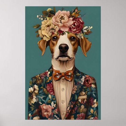 Brittany Spaniel In Suit Poster, Brittany ポスター (正面)