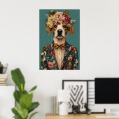 Brittany Spaniel In Suit Poster, Brittany ポスター (ホームオフィス)