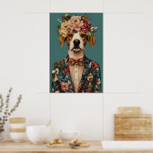 Brittany Spaniel In Suit Poster, Brittany ポスター (キッチン)