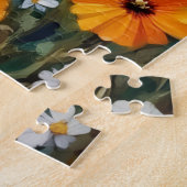 Brittany Spaniel Poppy Field Art ジグソーパズル (側面)