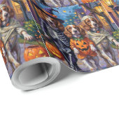 Brittany Spaniel Trick-or-Treating In Halloween ラッピングペーパー (ロールコーナー)