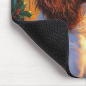 Brittany Spaniel with Christmas Lights Holiday  マウスパッド (コーナー)