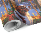 Brittany Spaniel with Christmas Lights Holiday  ラッピングペーパー (ロールコーナー)