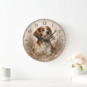 Brittany Spaniel & Woodcock Hunt ラージ壁時計 (ホーム)