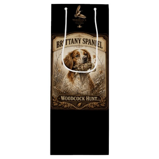 Brittany Spaniel & Woodcock Hunt ワインギフトバッグ (正面)