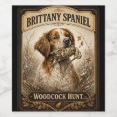 Brittany Spaniel & Woodcock Hunt ワインラベル (シングルラベル)
