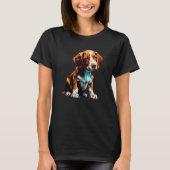 Brittany Springer Puppy Dog Pop Art Tシャツ (正面)