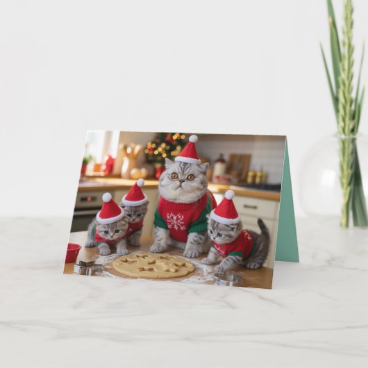Brittish Shorthair Christmas Cookies Card カード (正面)