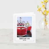 Brixham Harbor, English Riviera, Devon カード (黄色い花)