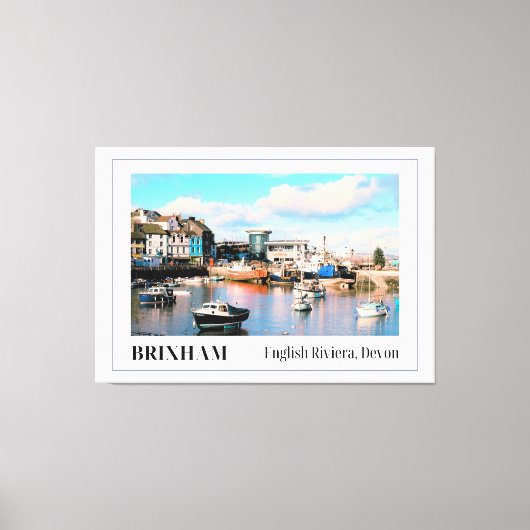 Brixham Harbor, English Riviera, Devon キャンバスプリント (正面)