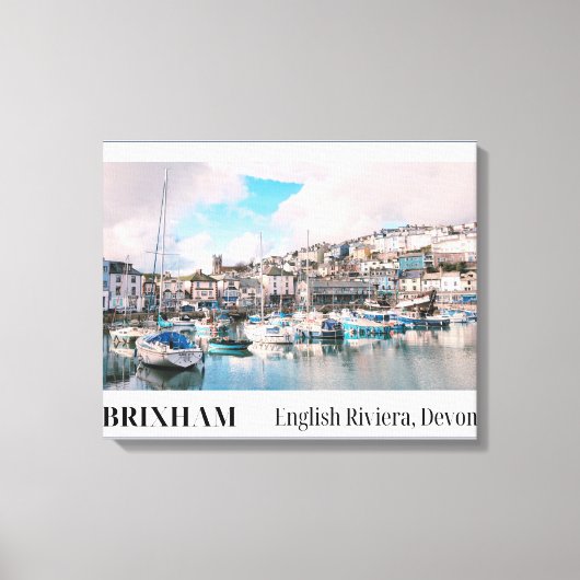 Brixham Harbor, English Riviera, Devon キャンバスプリント (正面)