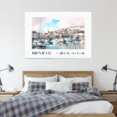 Brixham Harbor, English Riviera, Devon キャンバスプリント (インサイチュ (寝室))