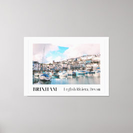 Brixham Harbor, English Riviera, Devon キャンバスプリント
