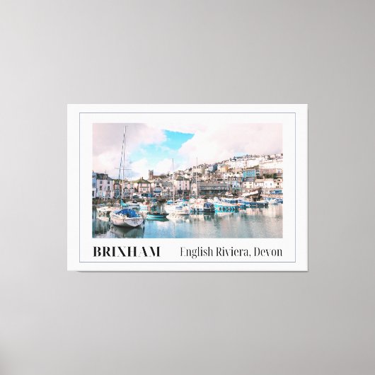 Brixham Harbor, English Riviera, Devon キャンバスプリント (正面)