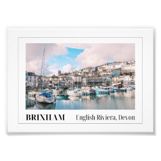 Brixham Harbor, English Riviera, Devon フォトプリント