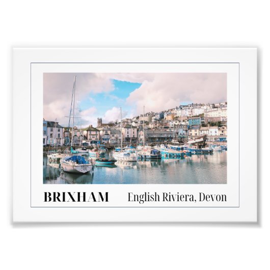 Brixham Harbor, English Riviera, Devon フォトプリント (正面)