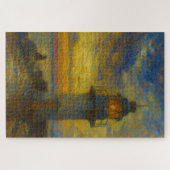 Brixham Harbor Lighthouse Turner Style Art Puzzle ジグソーパズル (横)