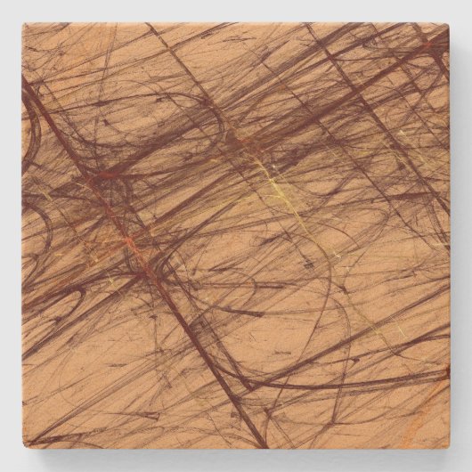 Brn n Tanフラクタルグランジルスクエアストーンコースター ストーンコースター (正面)