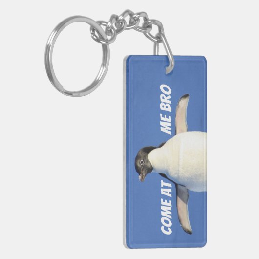 Broのおもしろいなミームのペンギンを私で来られる キーホルダー (正面左)