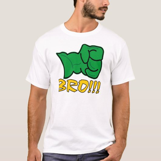 Broの大きい緑の握りこぶし Tシャツ (正面)