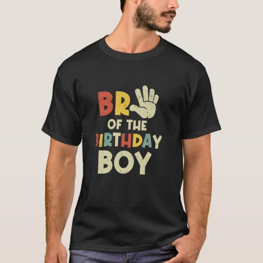 Broの誕生日少年ハイ5歳Fa Tシャツ (正面)