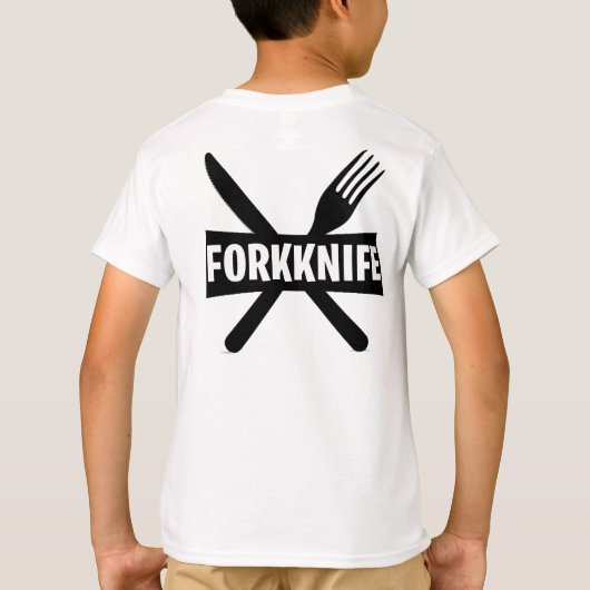 BROもちろん私はフォークナイフの方法を知っ遊ている Tシャツ (裏面)