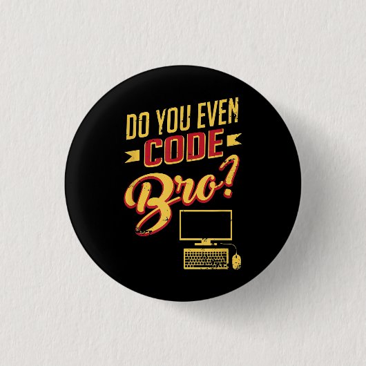Broソフトウェアエンジニアのコードおもしろいを作成する 缶バッジ (正面)